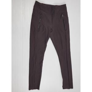 Athleta 870815-03 Stellar Espresso Brown‎ High Rise Leggings Zip Pockets Small